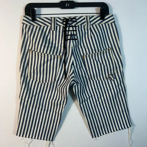 Dolce & Gabbana Navy and White Striped Shorts